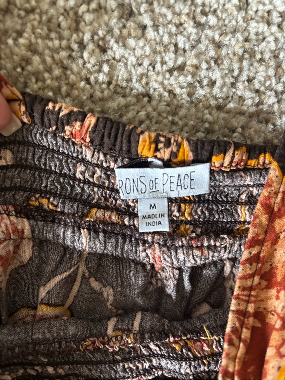 Patrons of Peace Black Maxi Dress with Yellow & Rust Floral Print - Picture 2 of 2